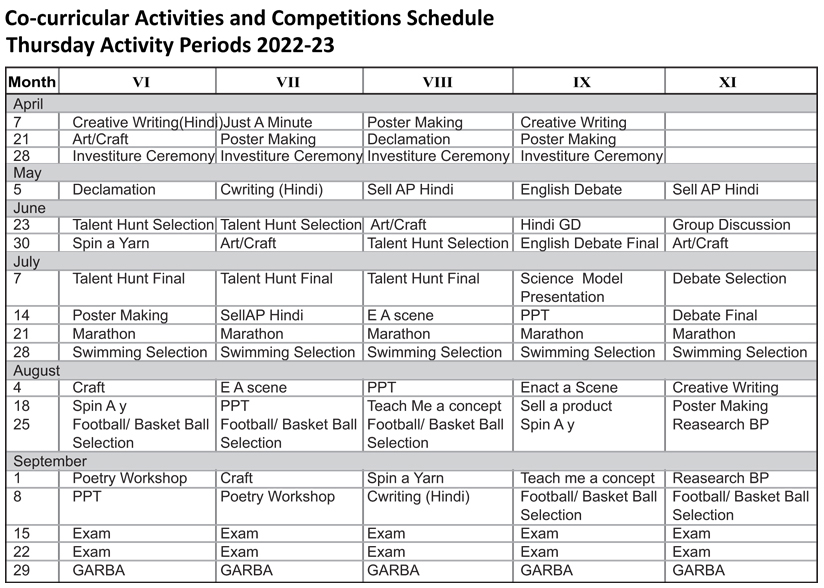 Academic Schedule 2022-23 - AMNS International School