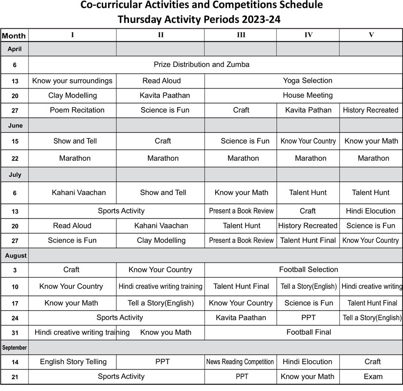 Academic Schedule 2022-23 - AMNS International School