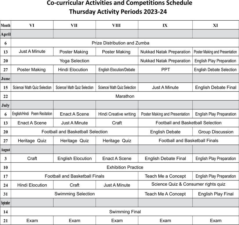 Academic Schedule 2022-23 - AMNS International School